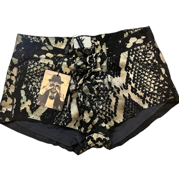 ONE TEASPOON AFRICAN NIGHT FLIGHT SIXTIES SUEDE SHORTS Size 4 *SAMPLE * NWT - Picture 4 of 14